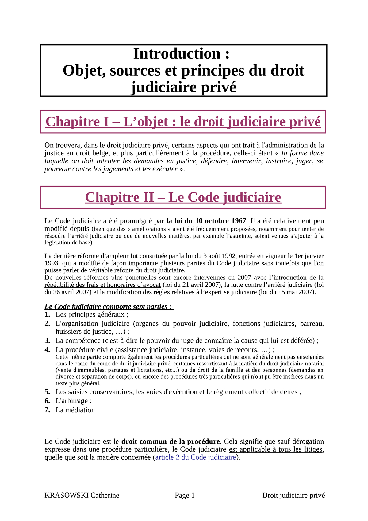 DJP Resume - Djp - Introduction : Objet, Sources Et Principes Du Droit ...