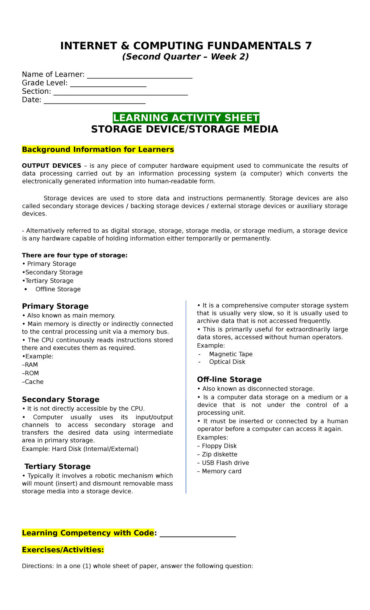 LAS ICF 7 (2ND Quarter) Week 2 - Secondary Education - Studocu