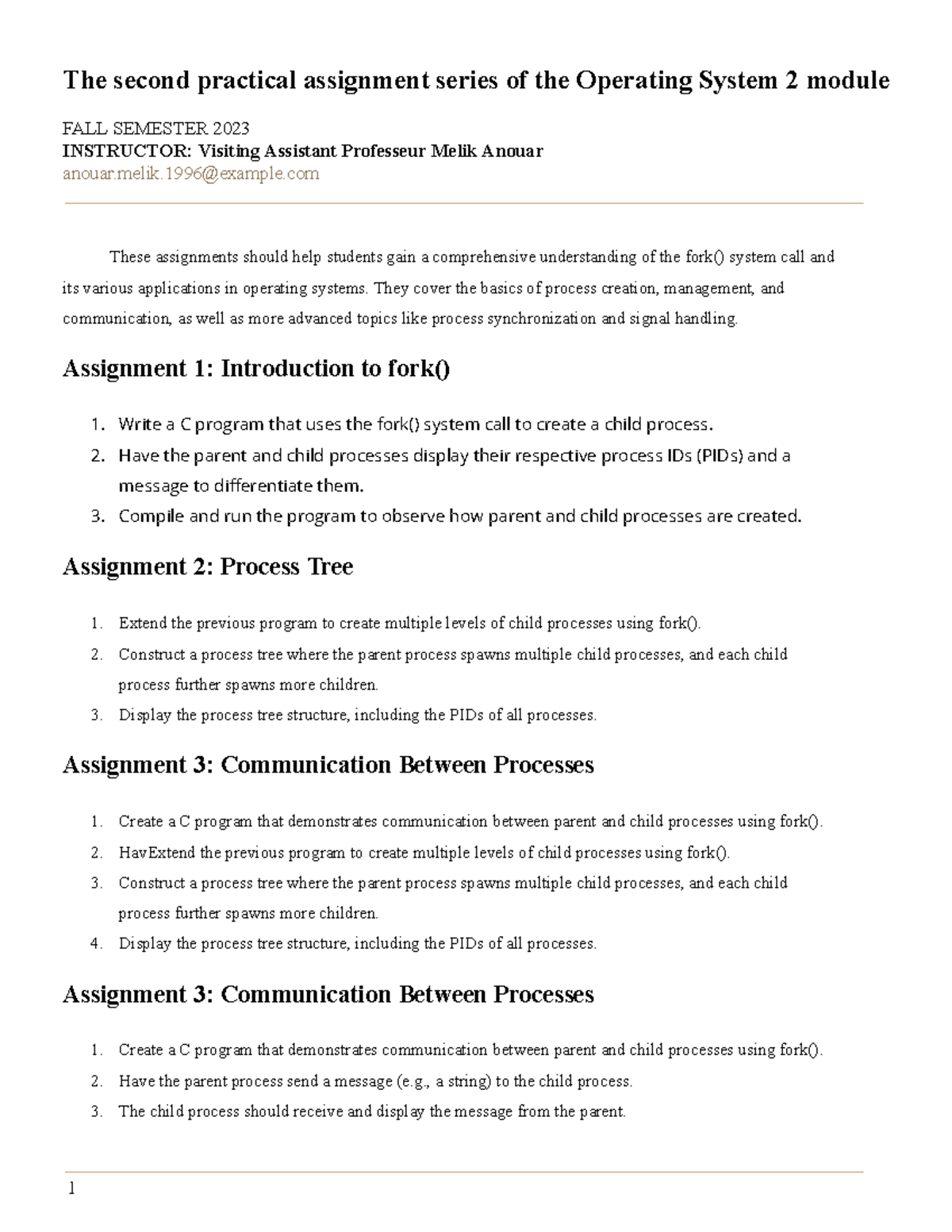 Class notes - system operating - The second practical assignment series ... image.