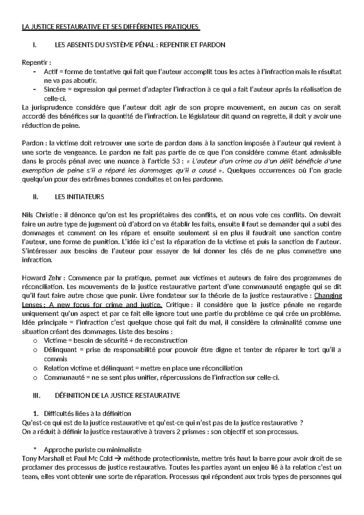 LA Justice Restaurative ET SES Différentes Pratiques - LA JUSTICE ...