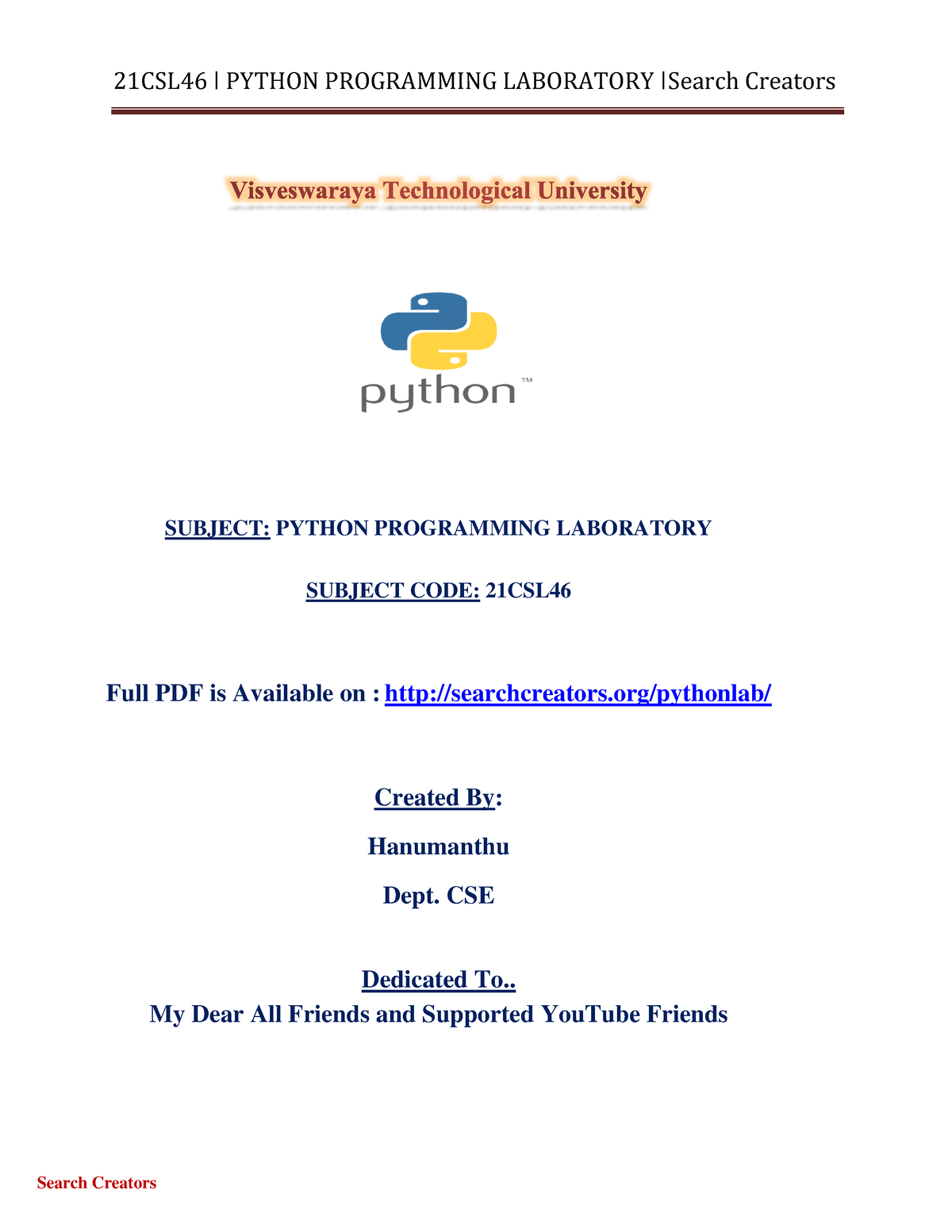 Python Lab Manual - ... - 21CSL46 | PYTHON PROGRAMMING LABORATORY ...