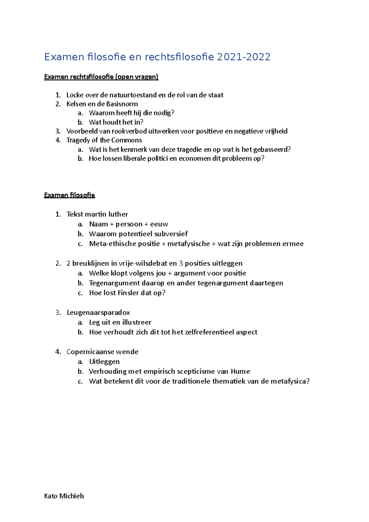 Examen Filosofie En Rechtsfilosofie Examen Filosofie En Rechtsfilosofie Examen