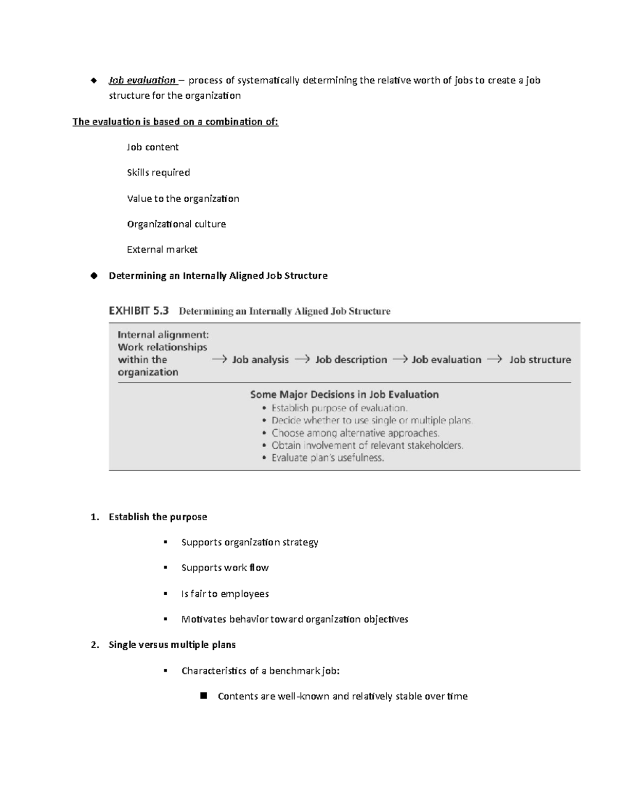 compensation-ch5-summary-job-evaluation-process-of-systematically