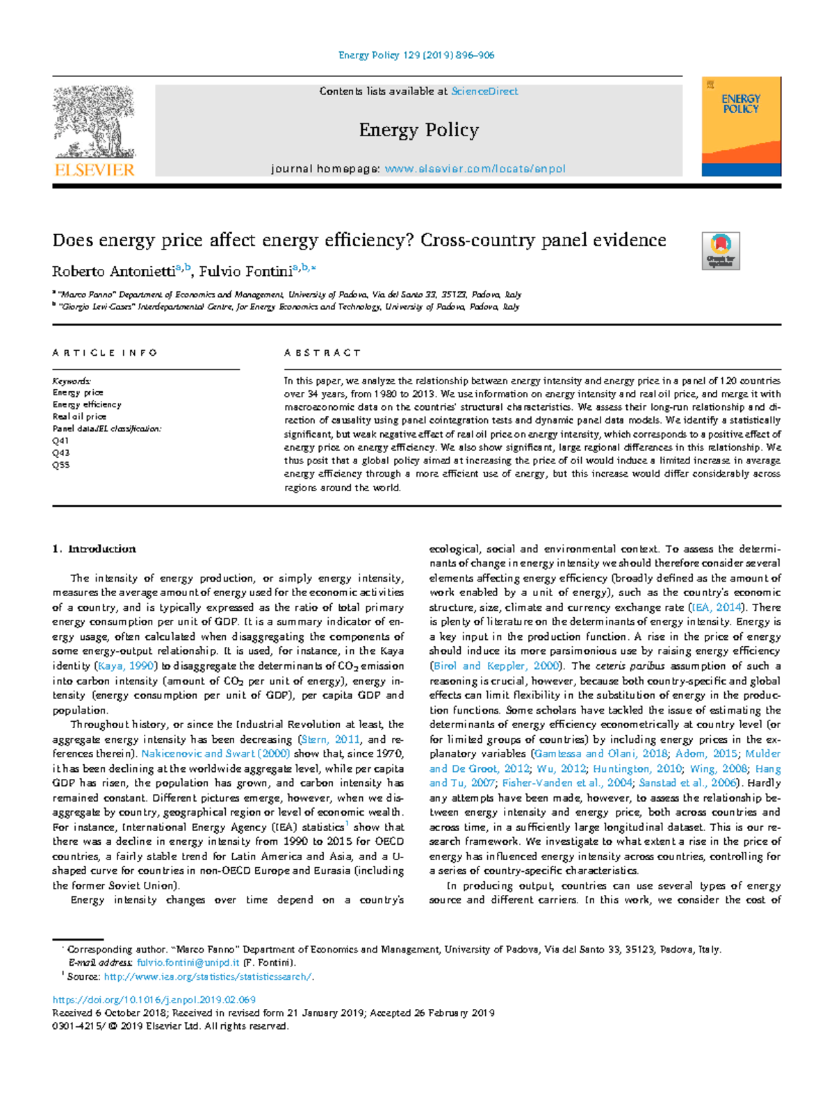 10.1016@j.enpol.2019 - Contents lists available at ScienceDirect Energy ...