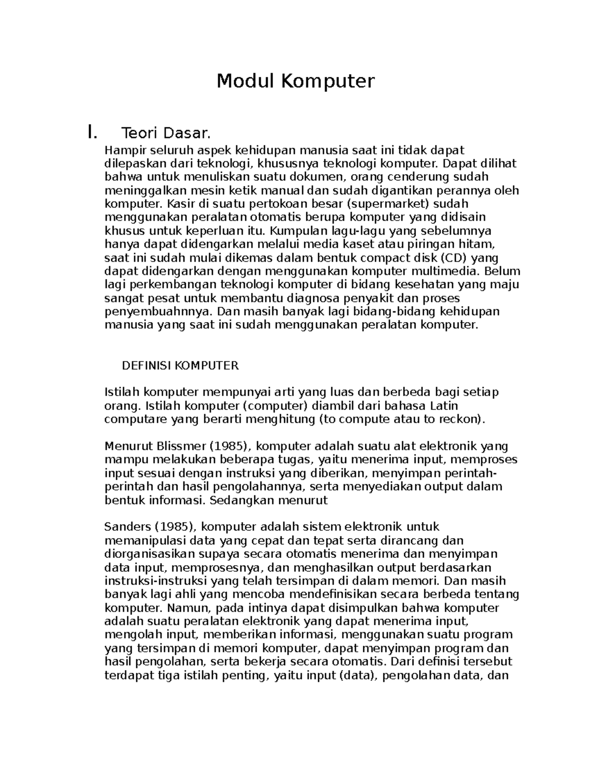 Modul 3 Interaksi Manusia Komputer - Modul Komputer I. Teori Dasar ...