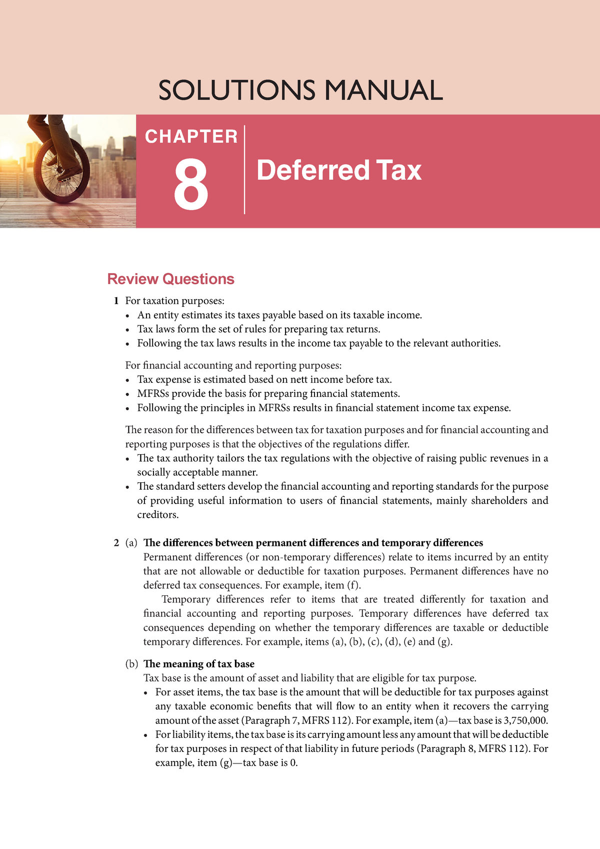 Solutions Manual - Chapter 8 - Deferred Tax CHAPTER 8 Review Questions ...