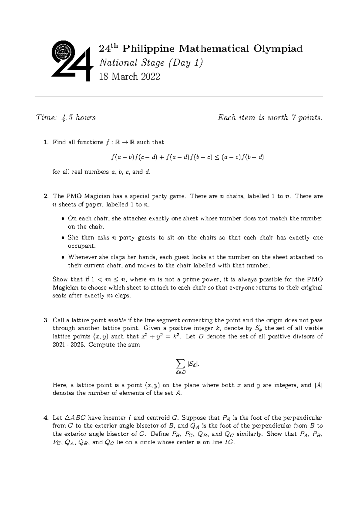PMO24-National-Stage - 24 th Philippine Mathematical Olympiad National ...