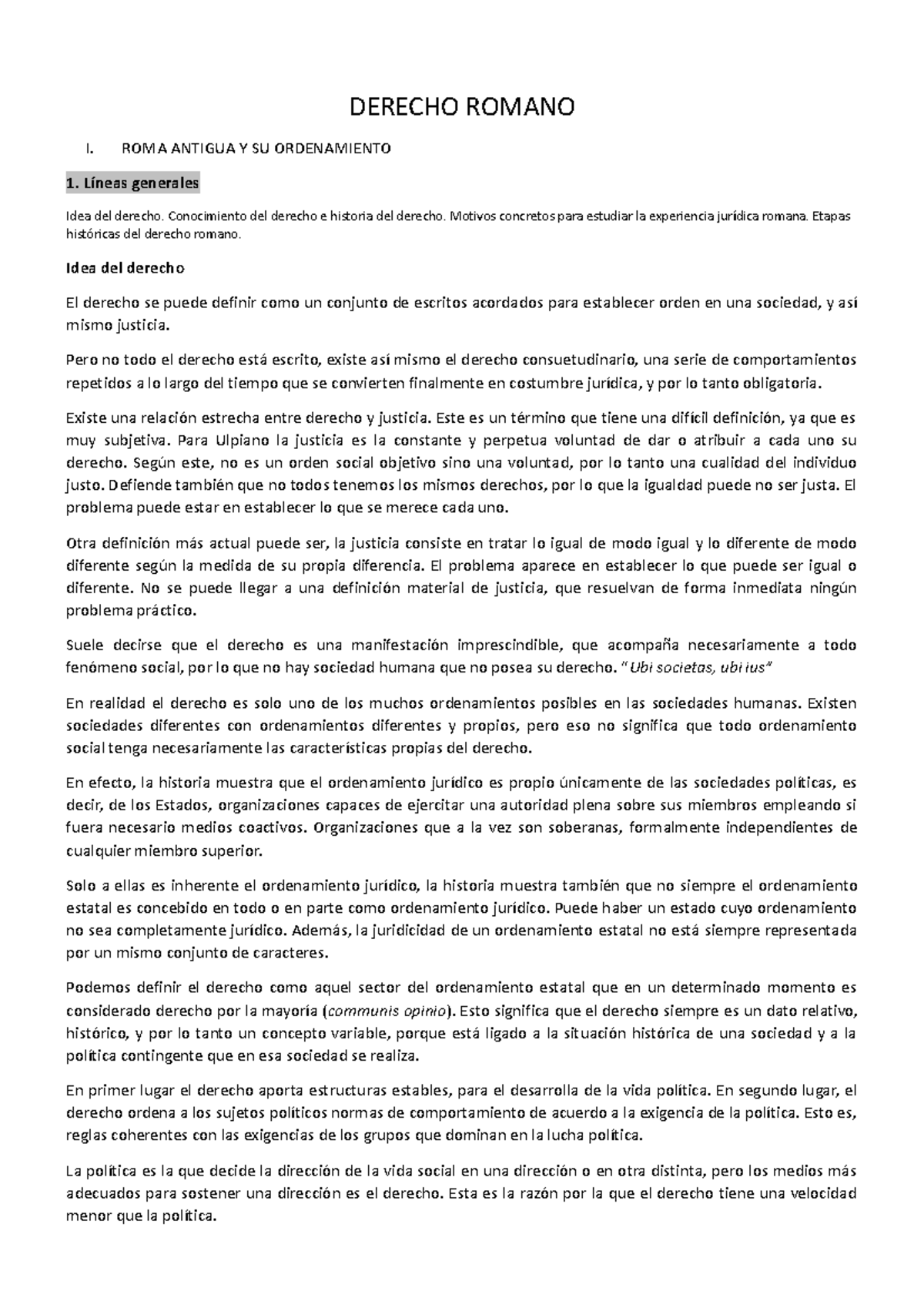 Romano Cuena. Tema 1 - Apuntes extensos Tema 1 - DERECHO ROMANO I. ROMA ...