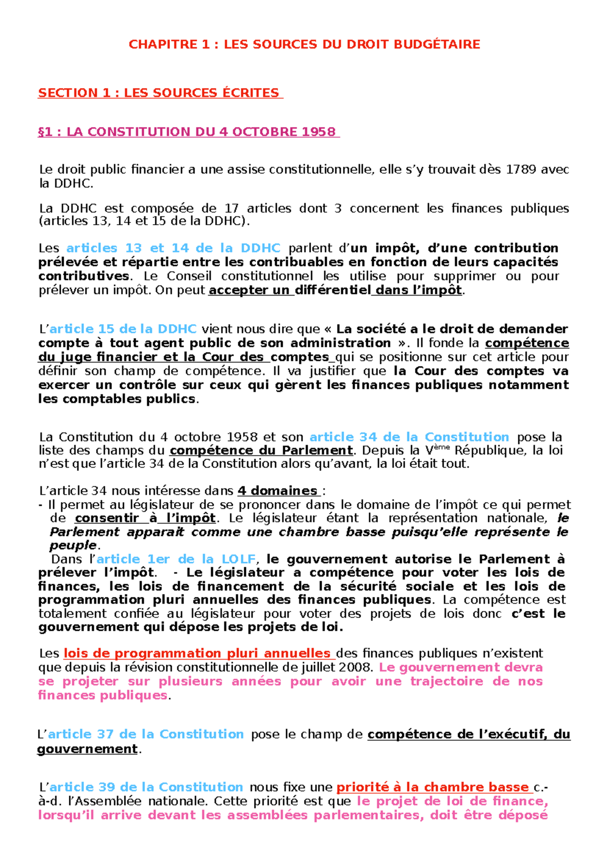 Droit-public-financier complet - CHAPITRE 1 : LES SOURCES DU DROIT ...