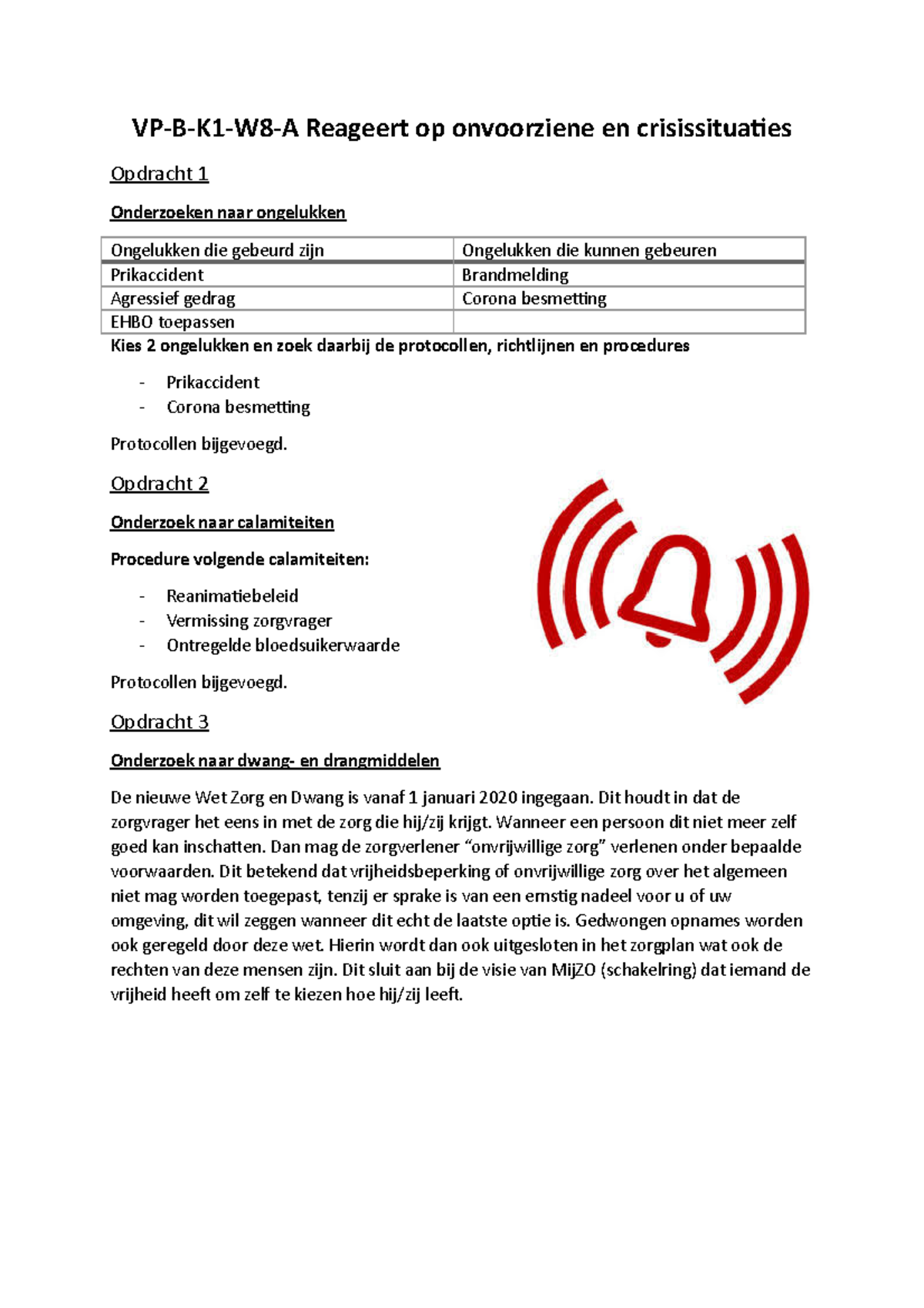 VP B K1 W8 A - Stageopdracht Leerjaar 2 - VP-B-K1-W8-A Reageert Op ...