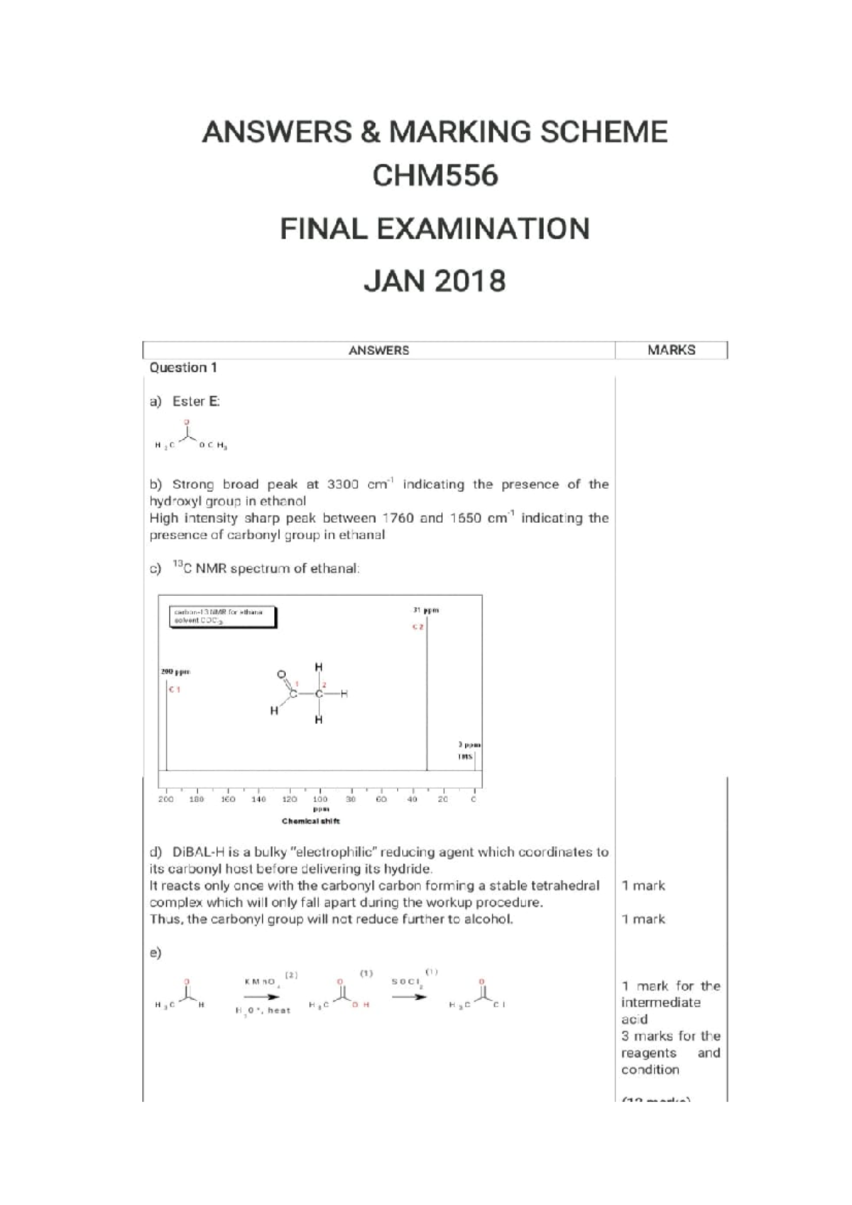 JAN 2018 CHM 556 PART Q1 - Organic Chemistry 2 - Studocu