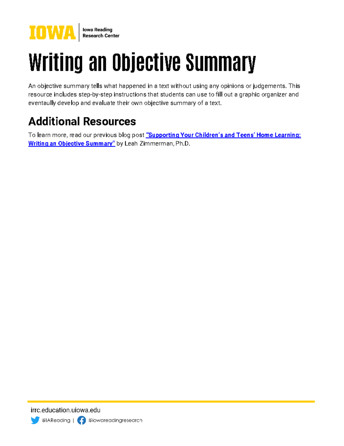 Writing an Objective Summary 2023 - Writing an Objective Summary An ...