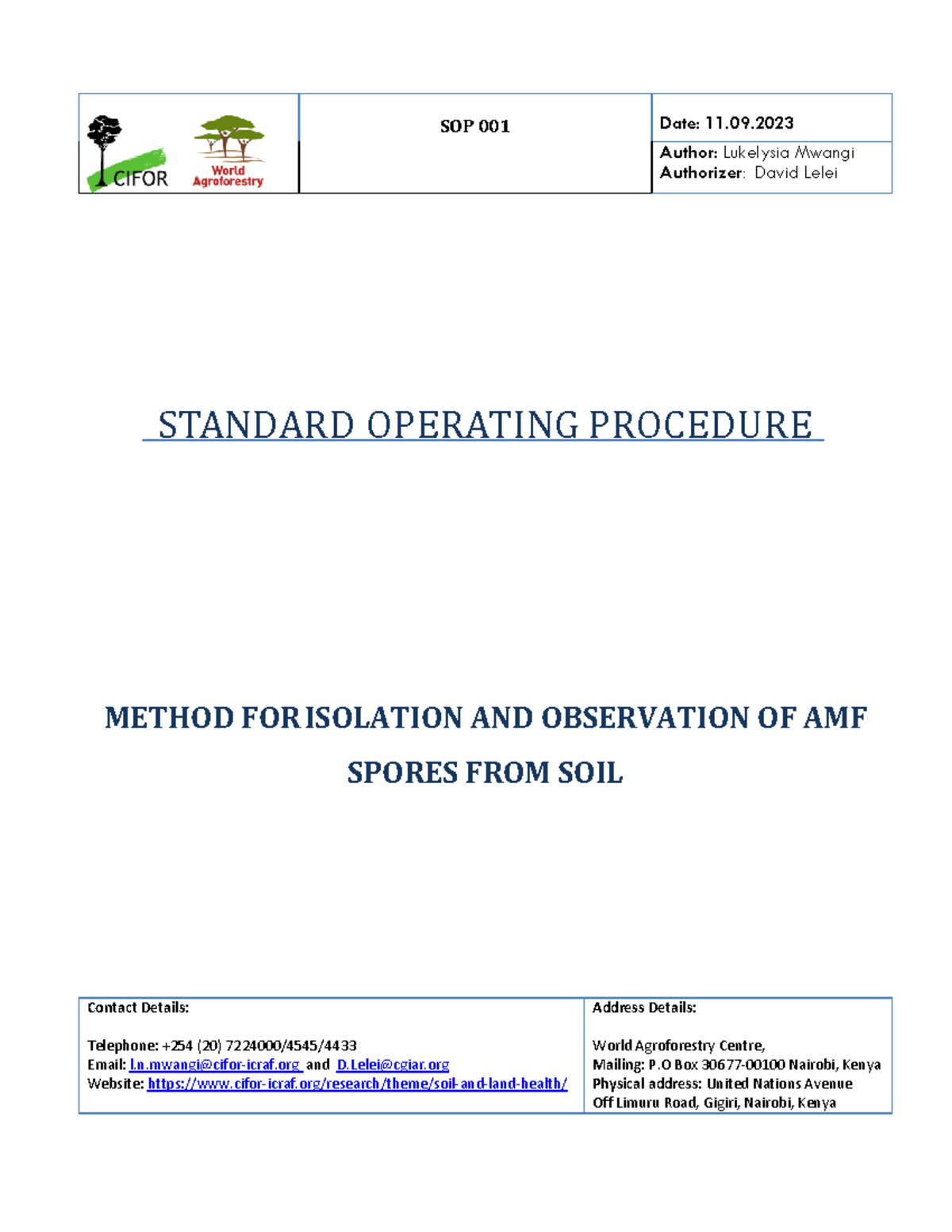 Method for isolation and observation of Arbuscular Mycorrhiza Fungi ...