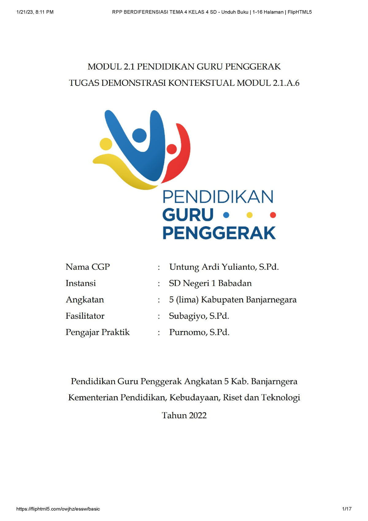 RPP Berdiferensiasi SD - Pengantar Pendidikan - Studocu