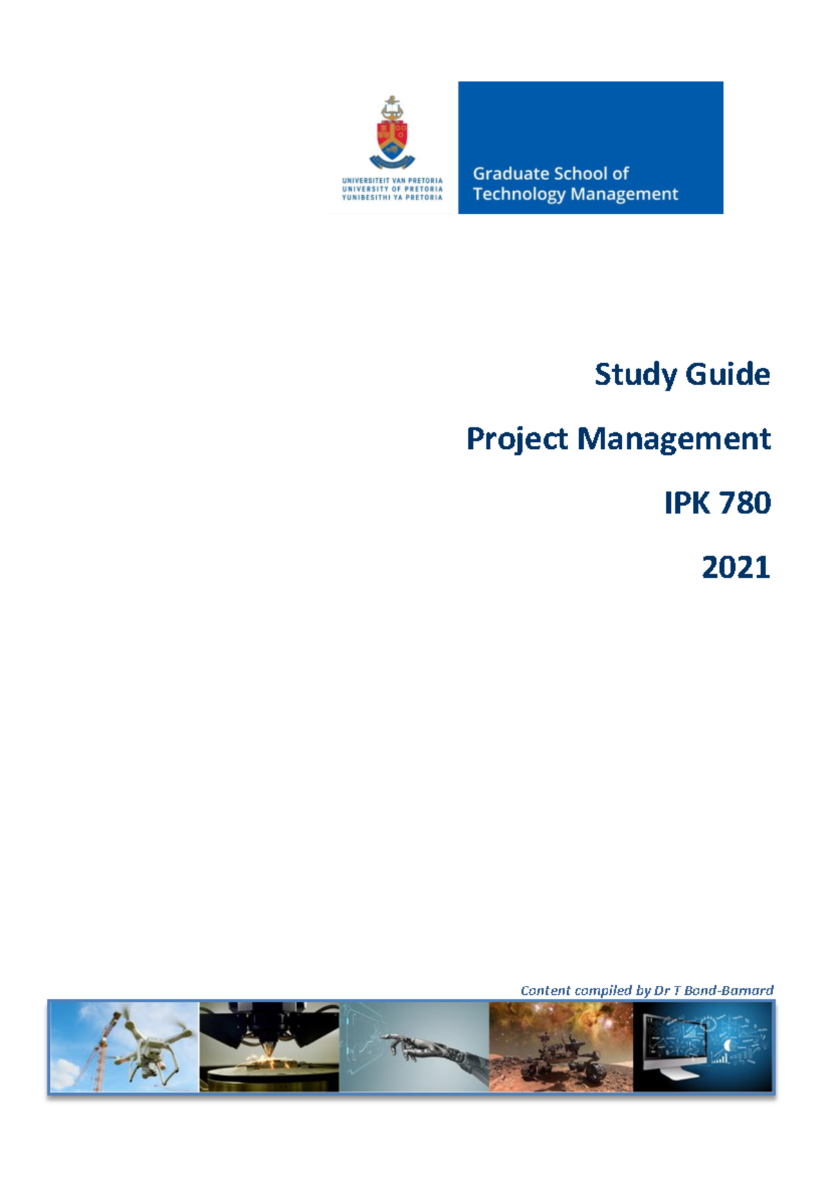 Sguide - buy - Study Guide Project Management IPK 780 2021 Content ...