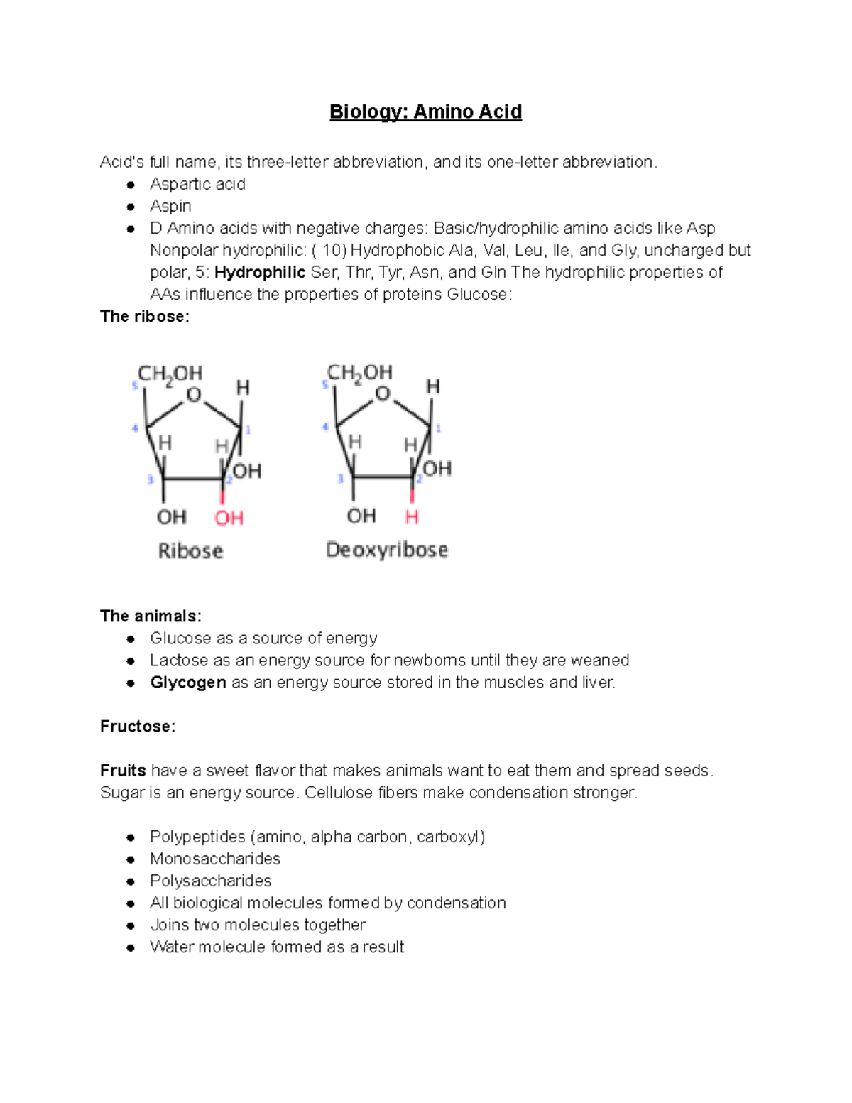 Biology Amino Acid Biology Amino Acid Acid's full name, its three