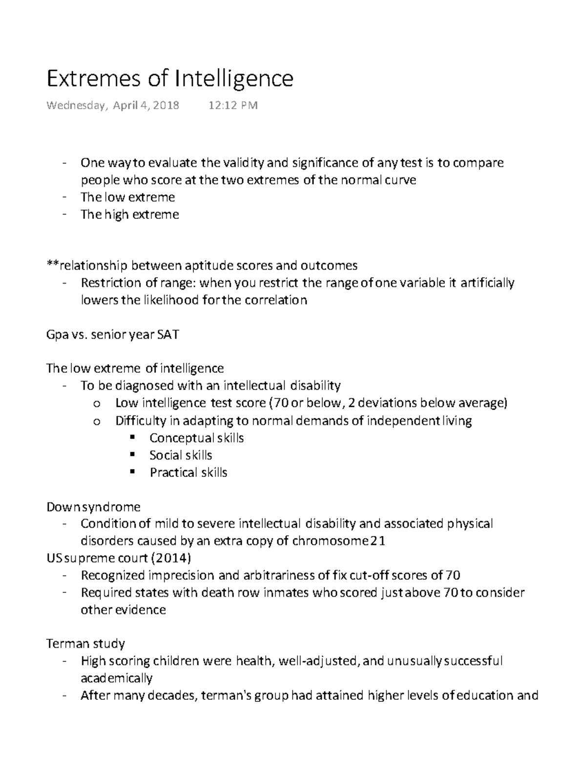 Extremes of Intelligence - Extremes of Intelligence Wednesday, April 4 ...
