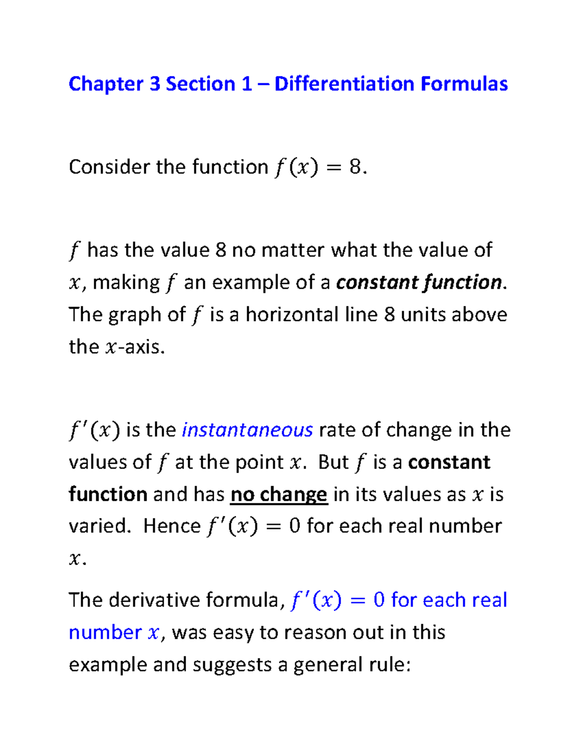 Ch 3 Sec 1 of Calc offered at Indiana University - Chapter 3 Section 1 ...