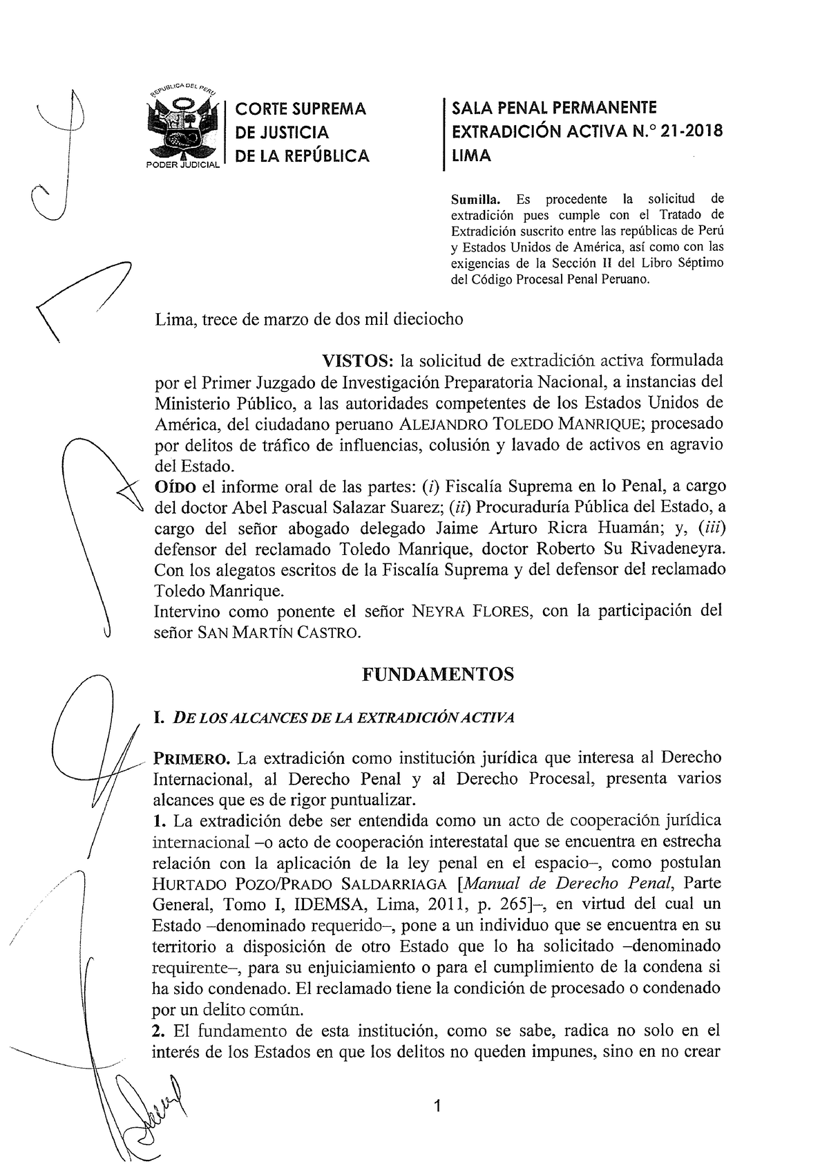 Sala Penal Permanente Resolucion Que Declara Procedente La Solicitud De ...