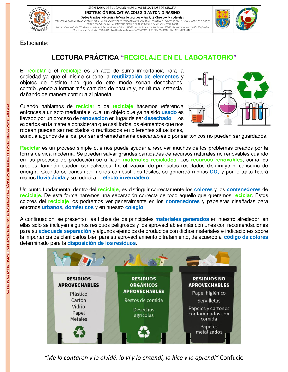 GUIA 9° Reciclaje - Sdsadsad - SECRETARÕA DE EDUCACI”N MUNICIPAL DE SAN ...