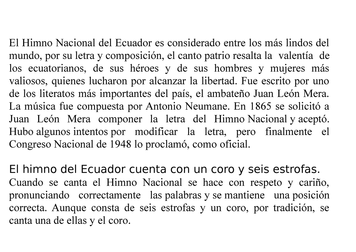 El Himno Nacional Del Ecuador Es Considerado Entre Los M S Lindos Del Mundo Fue Escrito Por