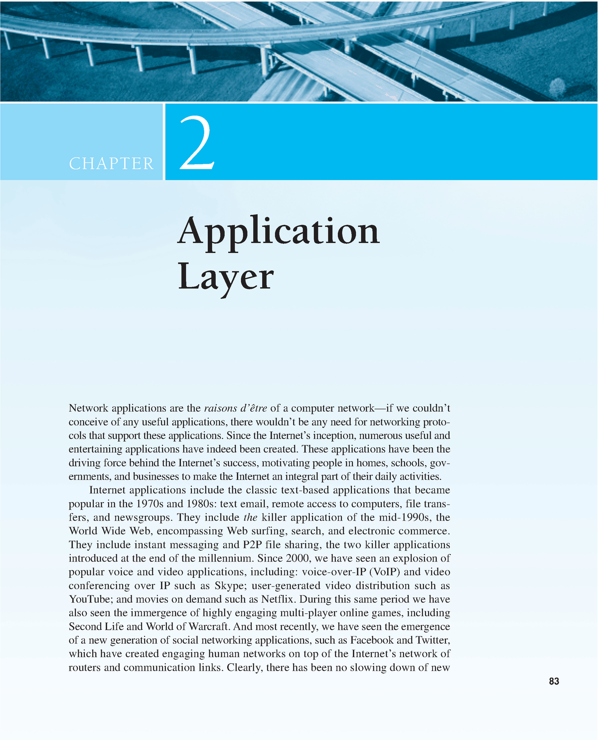 Network Chapter-02-1 - CHAPTER 2 Application Layer 83 Network ...