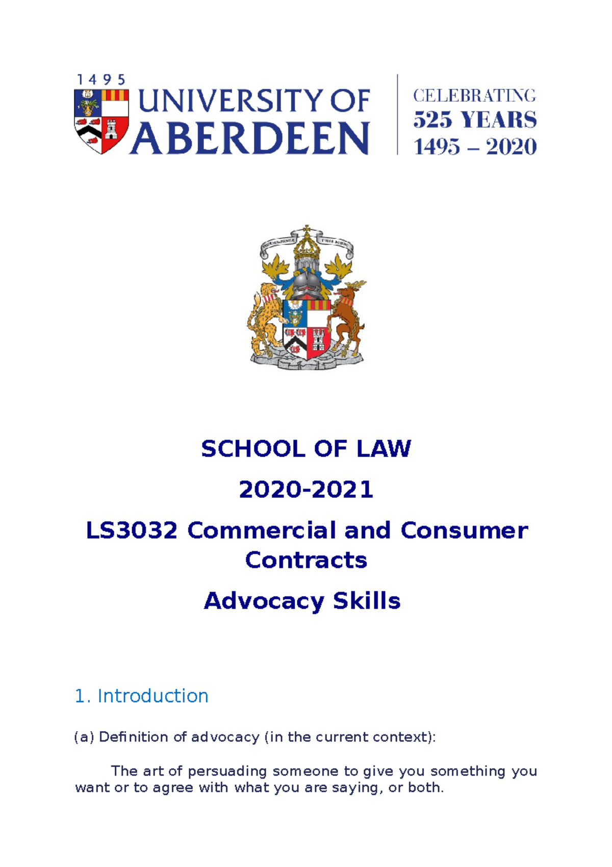 Commercial and Consumer Contracts Advocacy Skills: Introduction ...