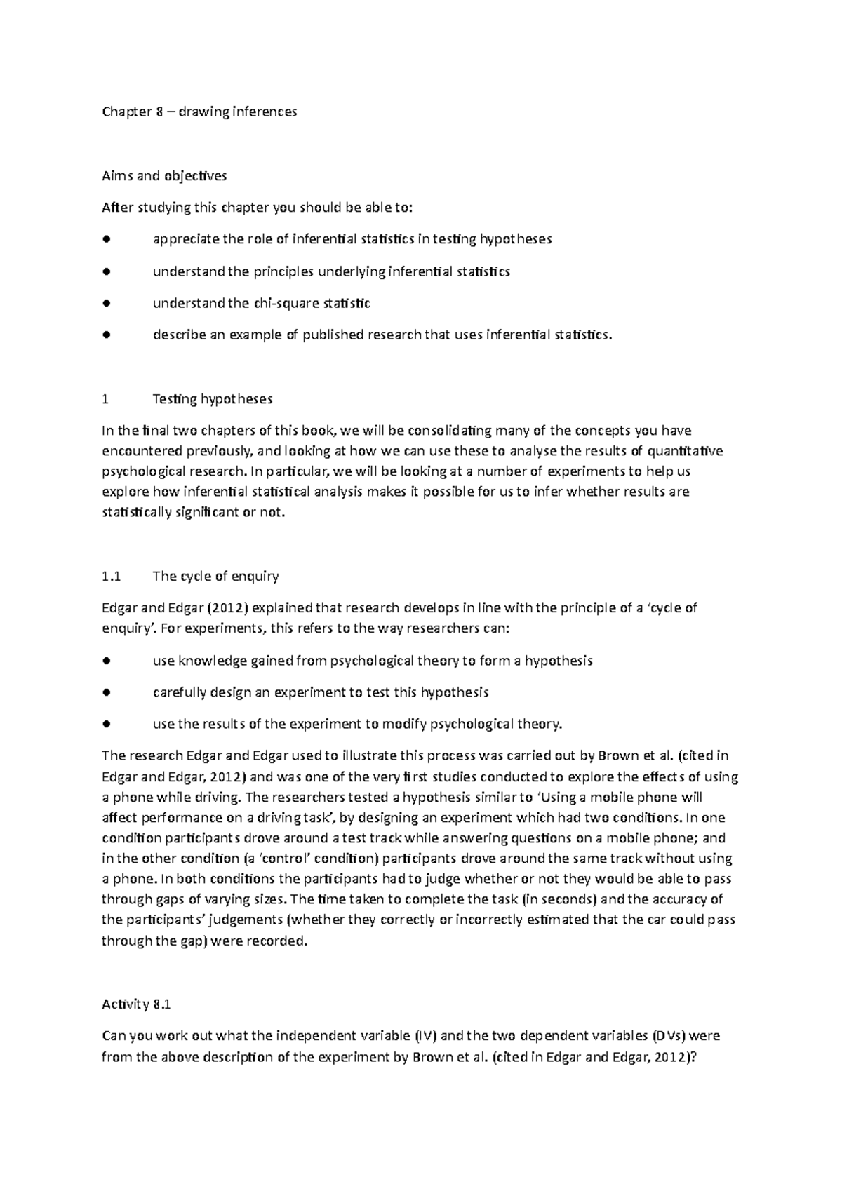 Chapter 8 - 1, 1 - in depth notes on the investigating methods textbook ...