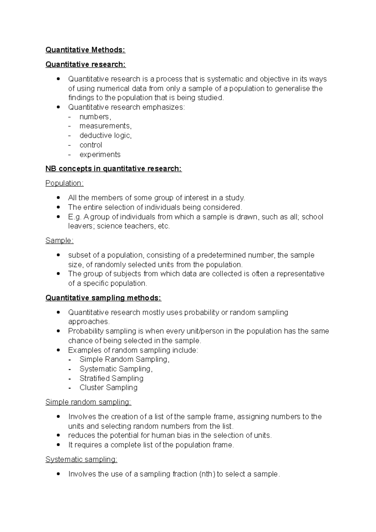 Quantitative methods quantitative methods quantitative research 