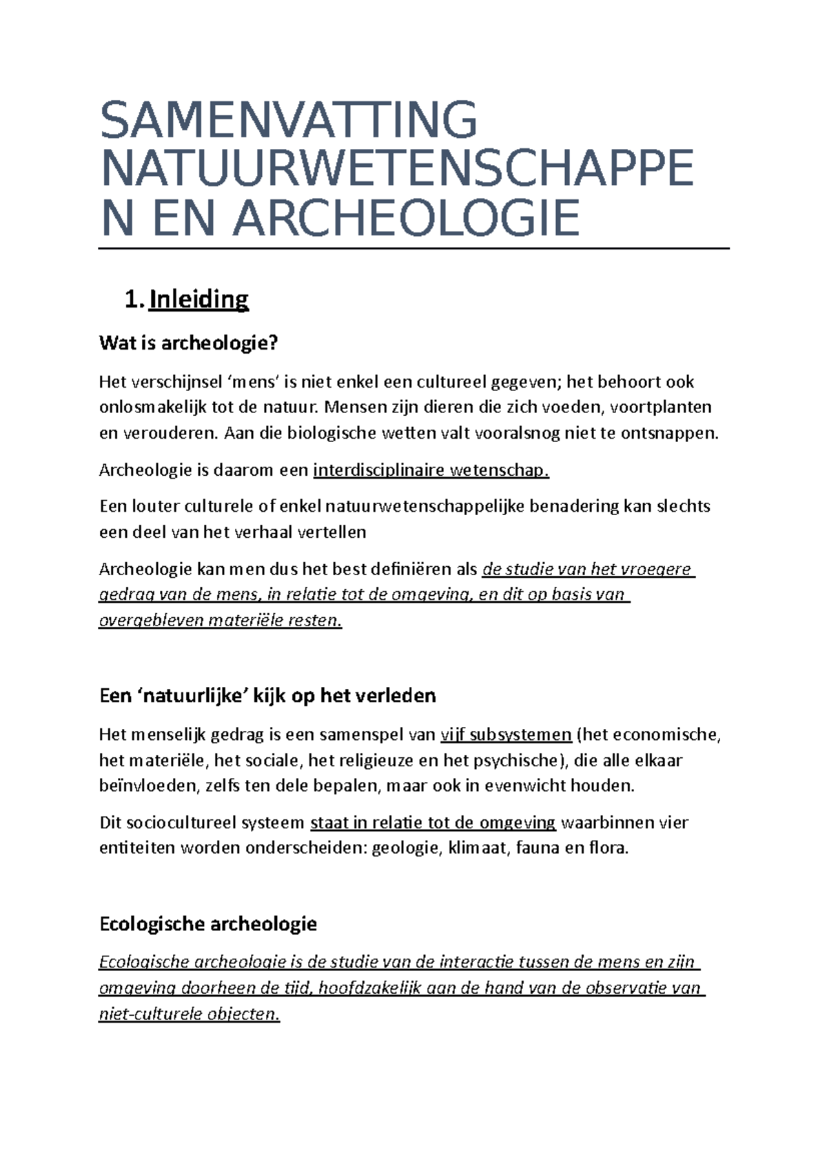 samenvatting-natuurwetenschappen-in-de-archeologie-samenvatting