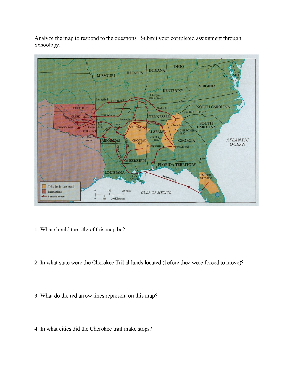 Map Activity - jdjbajb - Analyze the map to respond to the questions ...