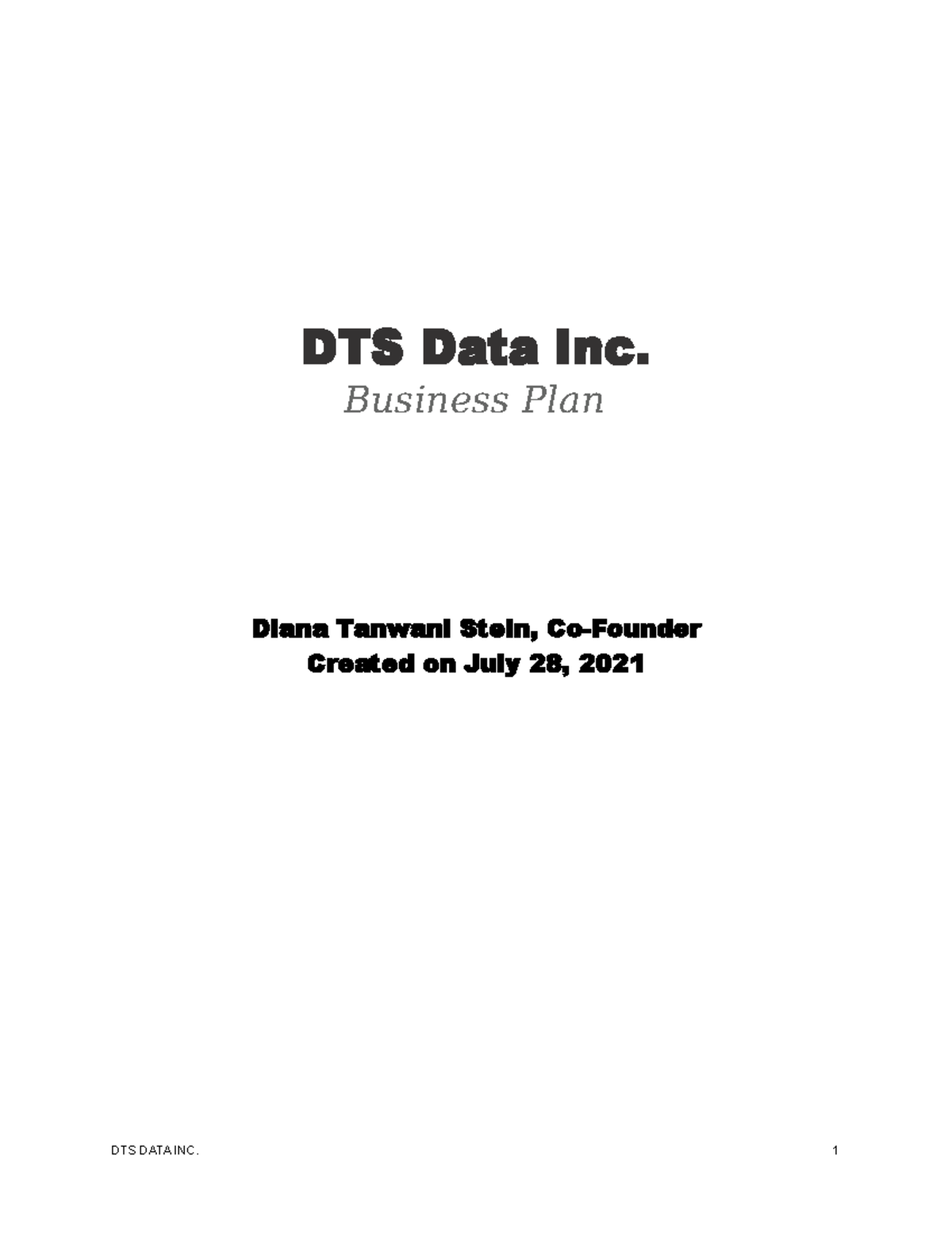 business plan template dti