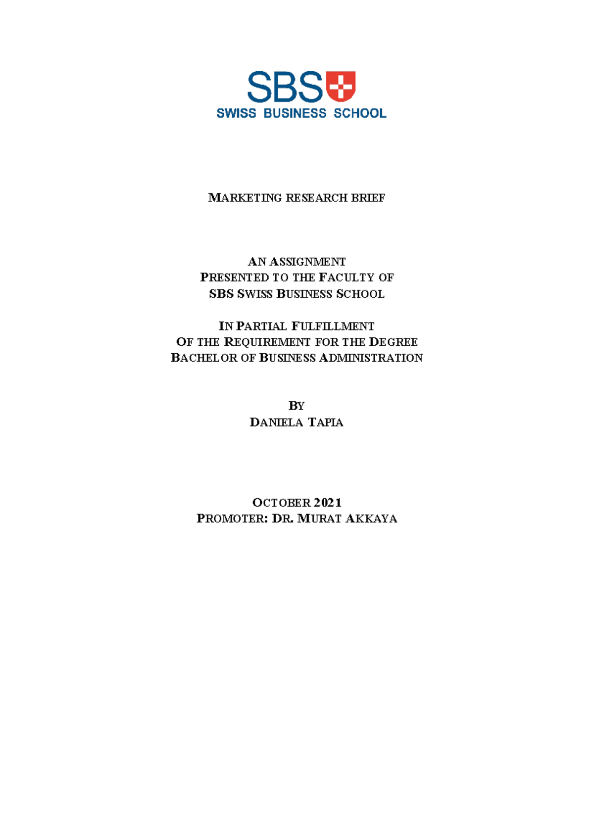 Marketing Research Brief Final - MARKETING RESEARCH BRIEF AN ASSIGNMENT  PRESENTED TO THE FACULTY OF - Studocu