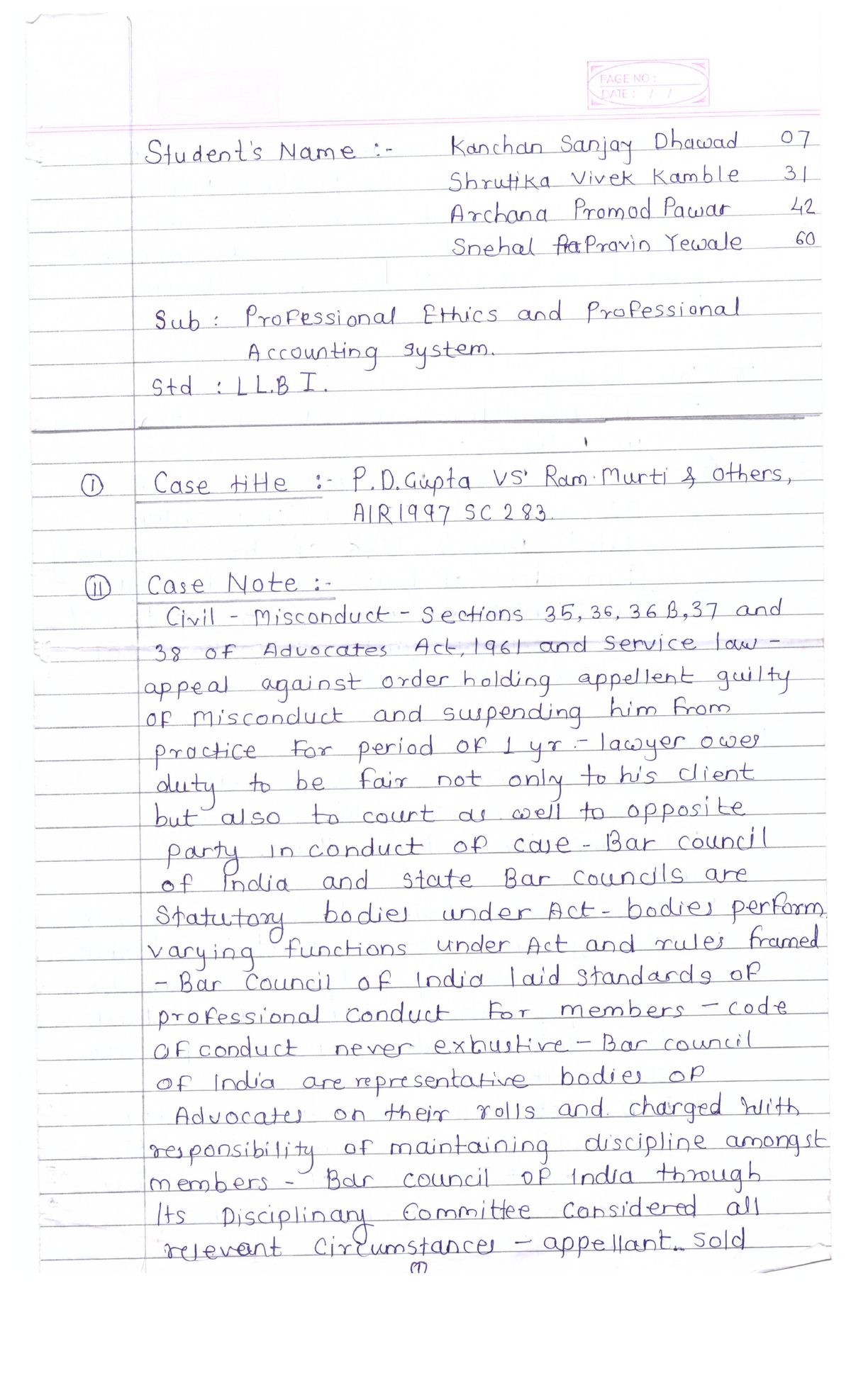 P d gupta case LLB LAW (Honors Studocu
