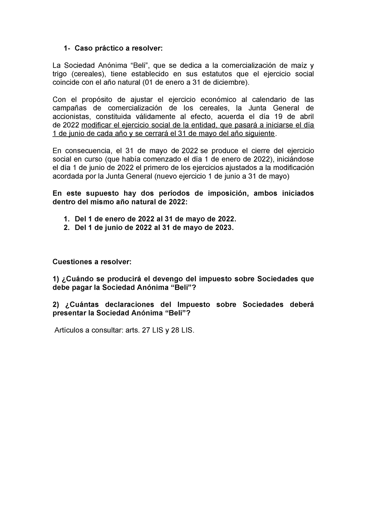 Caso Pr Ã¡ctico 1 - Caso Práctico Sobre Derecho De Familia - 1- Caso ...