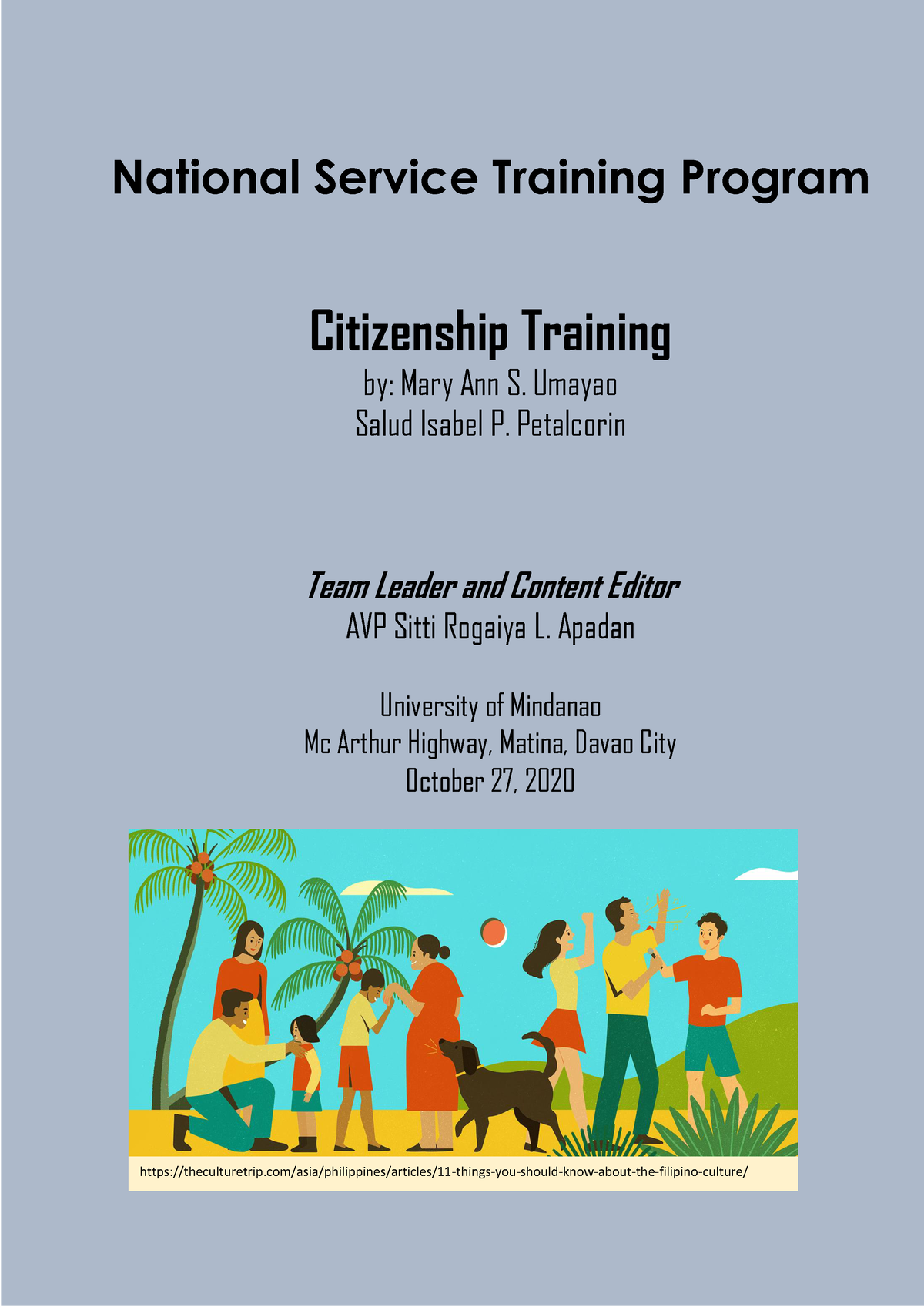 Module 1 Citizenship Training National Service Training Program 