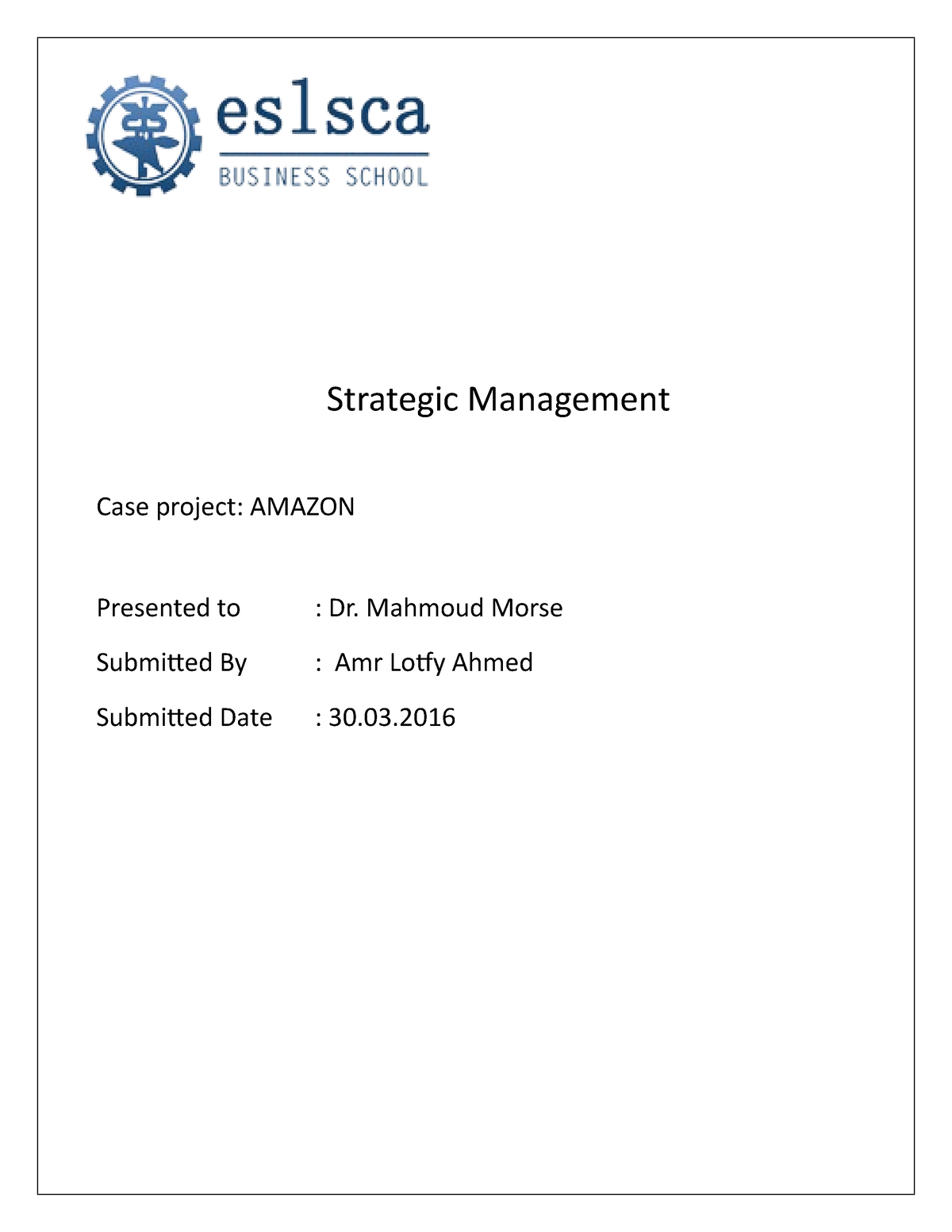 amazon case study strategic management pdf