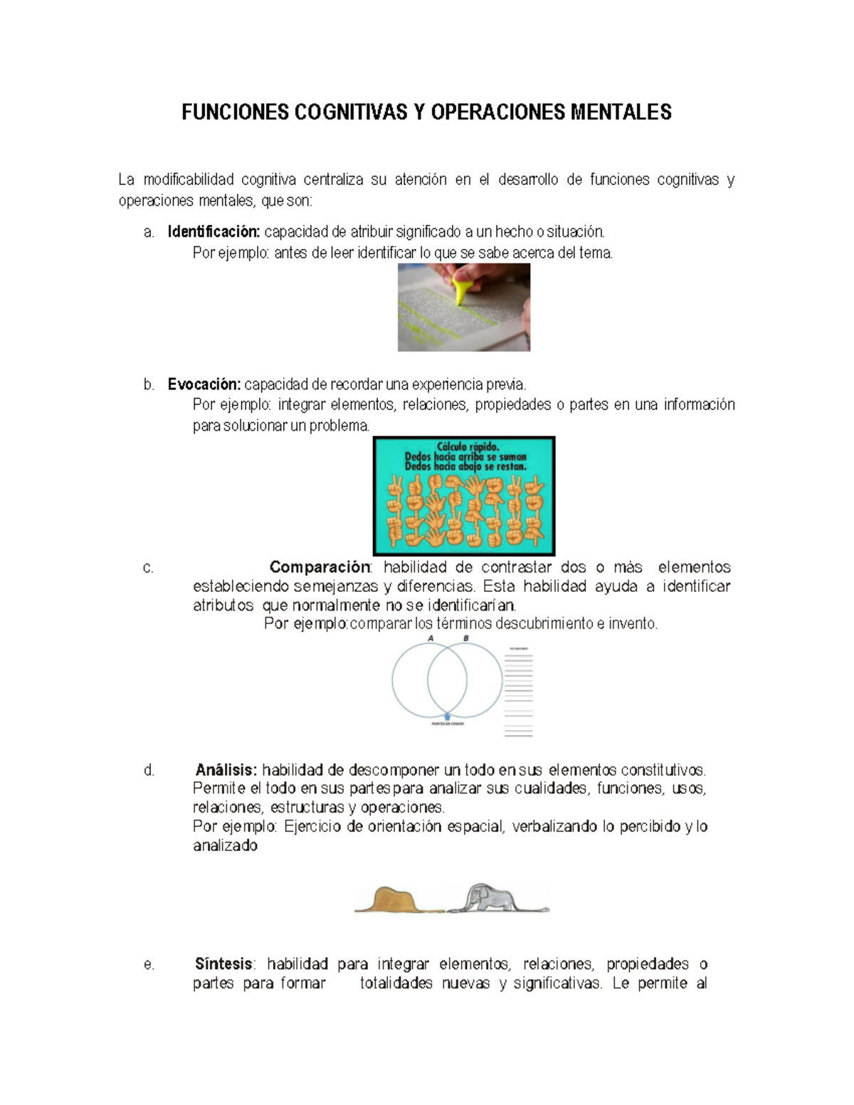 Funcionescognitivasyoperacionesmentaes Funciones Cognitivas Y Operaciones Mentales La 6004