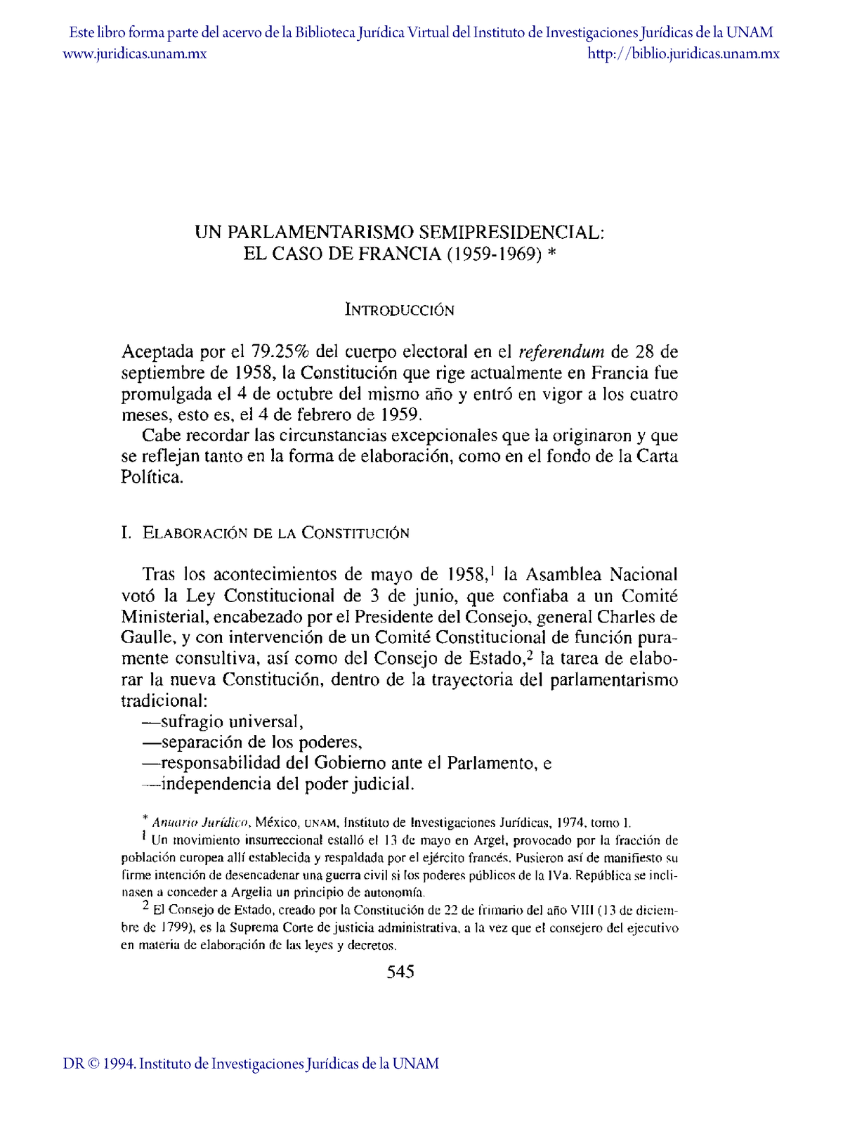 Sistema semipresidencial - UN PARLAMENTARISMO SEMIPRESIDENCIAL: EL CASO ...