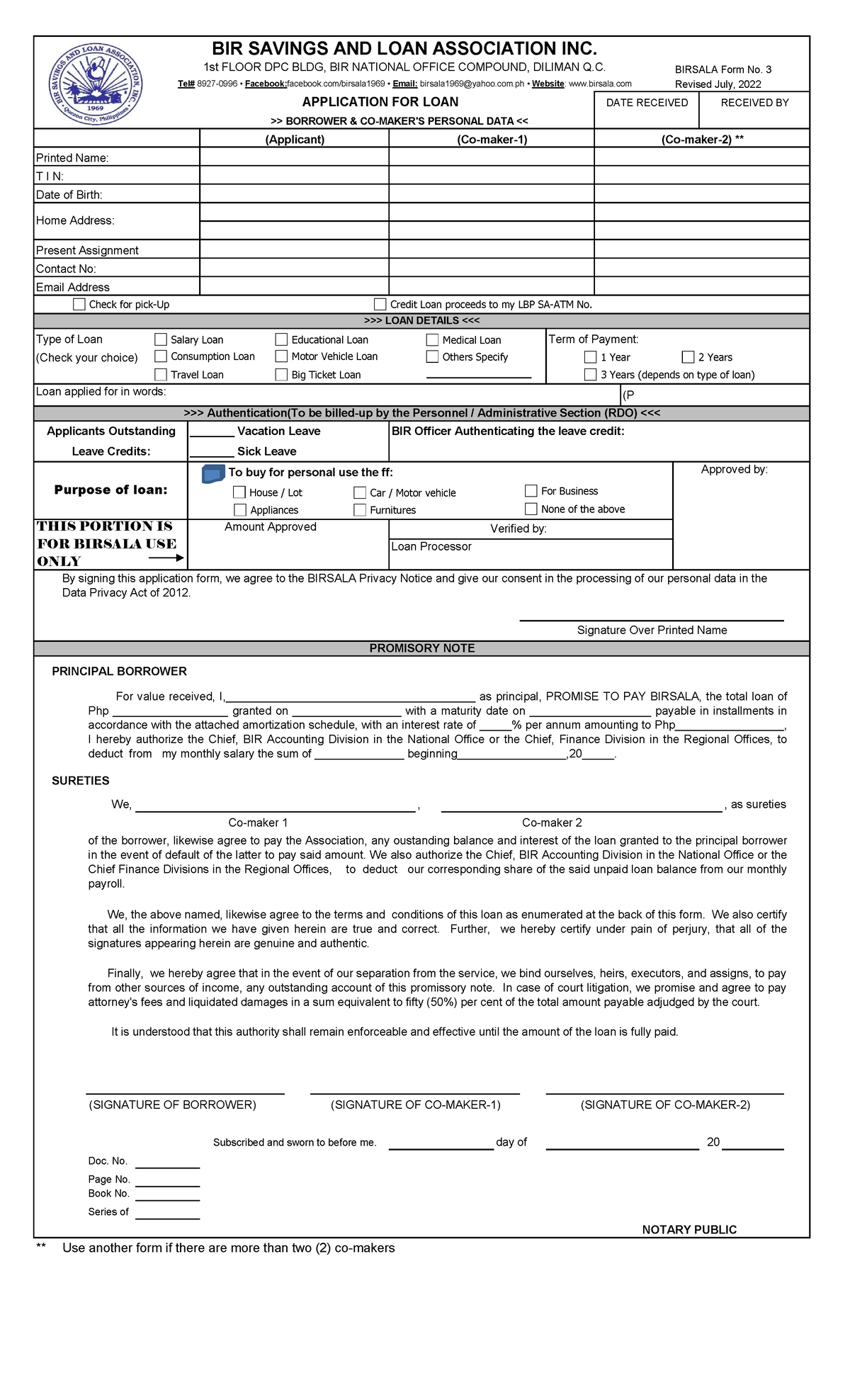 Download - ASAS - Revised July, 2022 Type of Loan Term of Payment ...