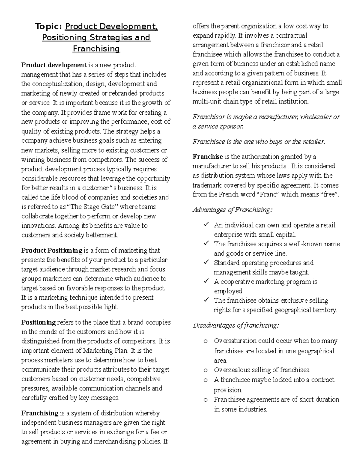 Lecture Notes 7 - some of my information in marketing management ...