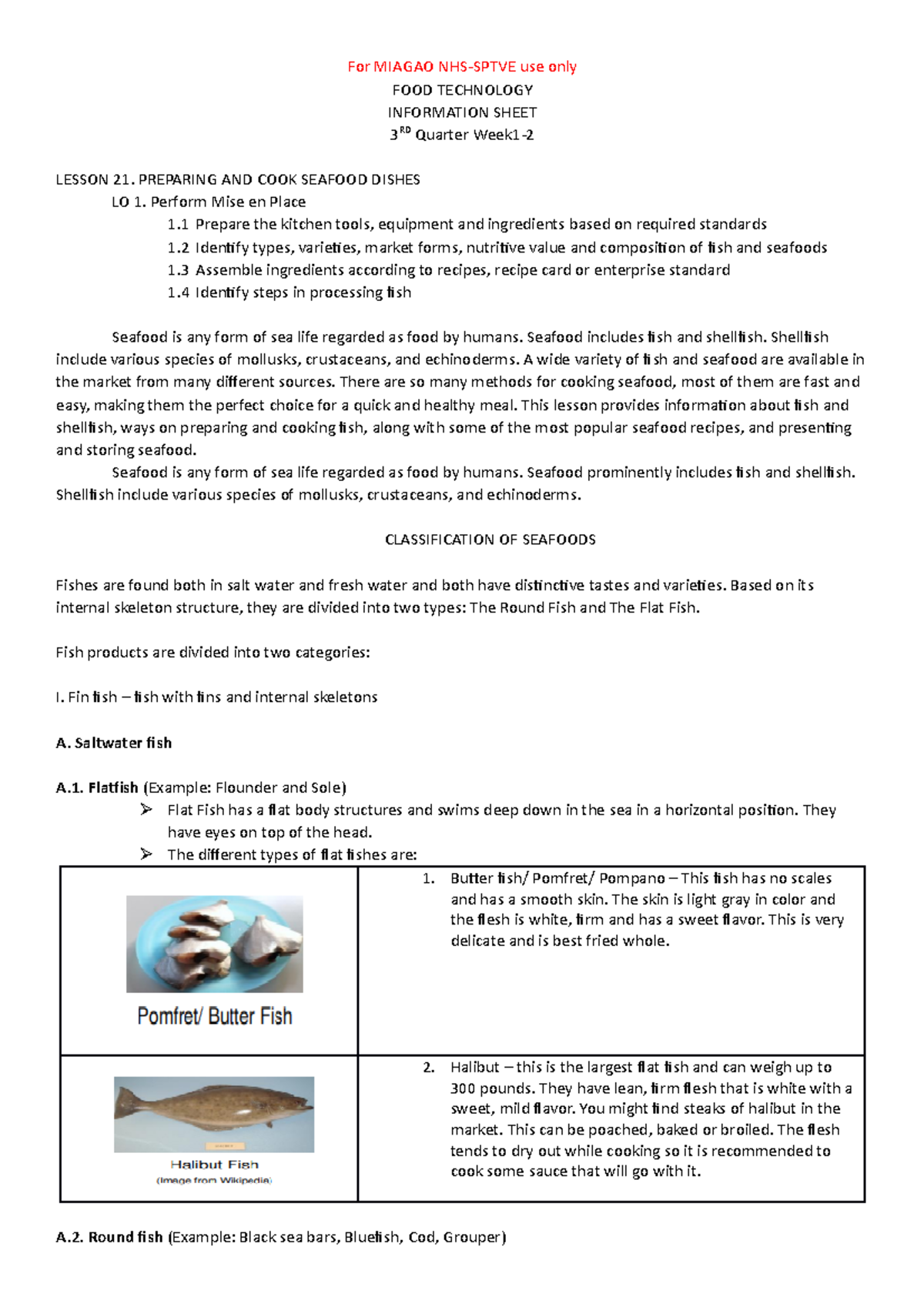 Foodtech 10 Q3 WEEK1 2 - Food tech - For MIAGAO NHS-SPTVE use only FOOD ...