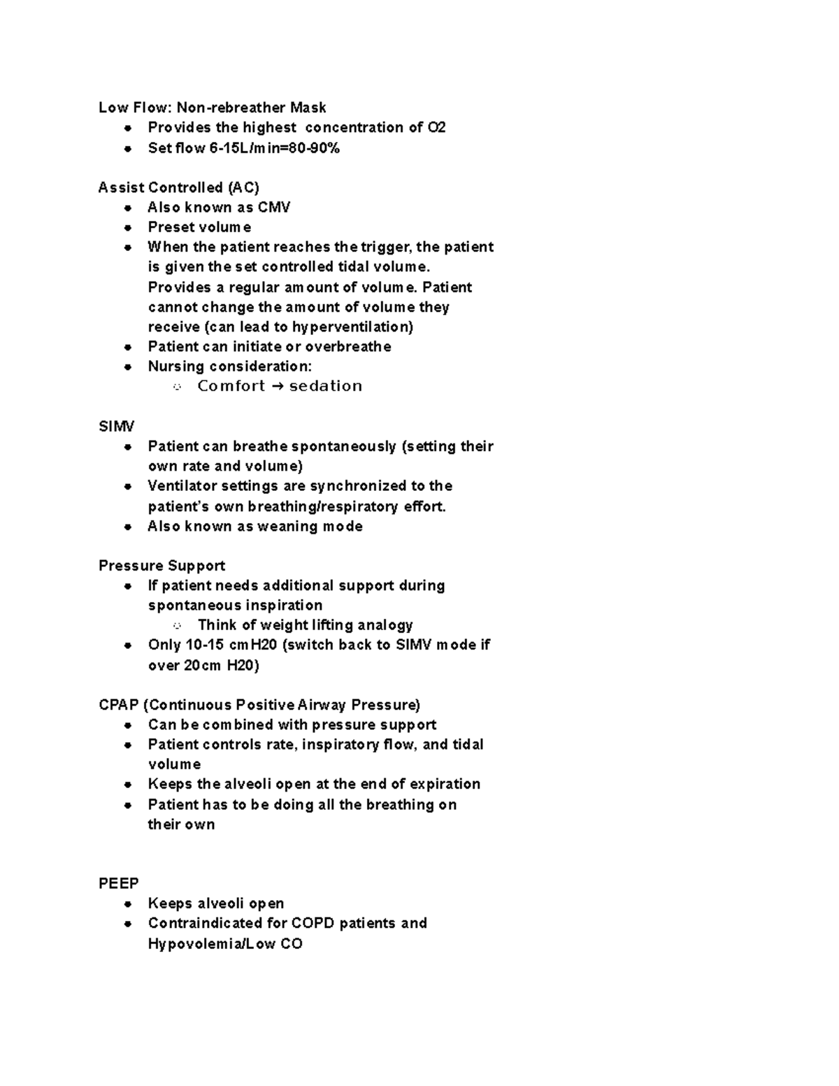 Med Surg 3 Final - Low Flow: Non-rebreather Mask Provides the highest ...