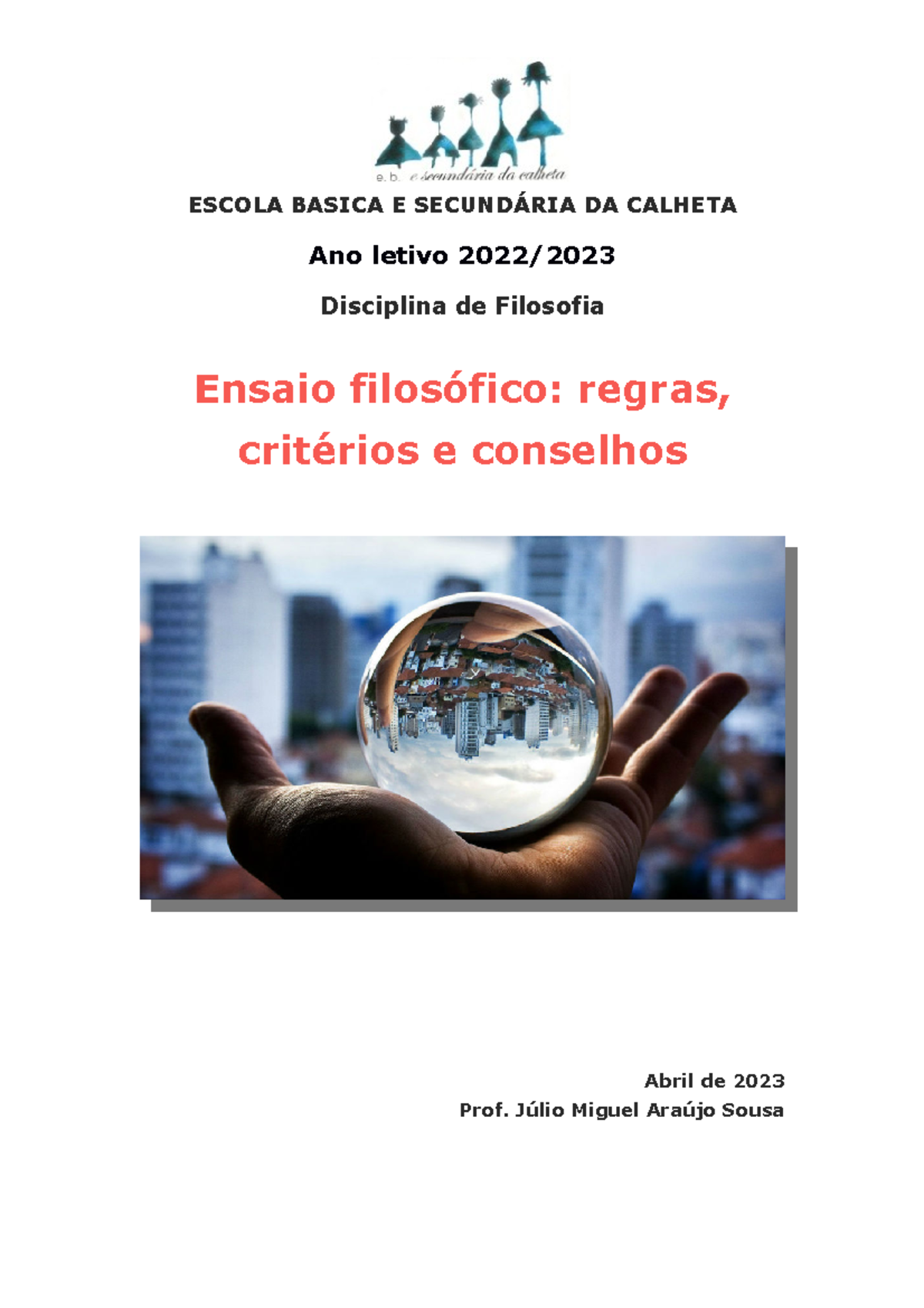 Matriz Ensaio Filosófico 10 - ESCOLA BASICA E SECUNDÁRIA DA CALHETA Ano ...