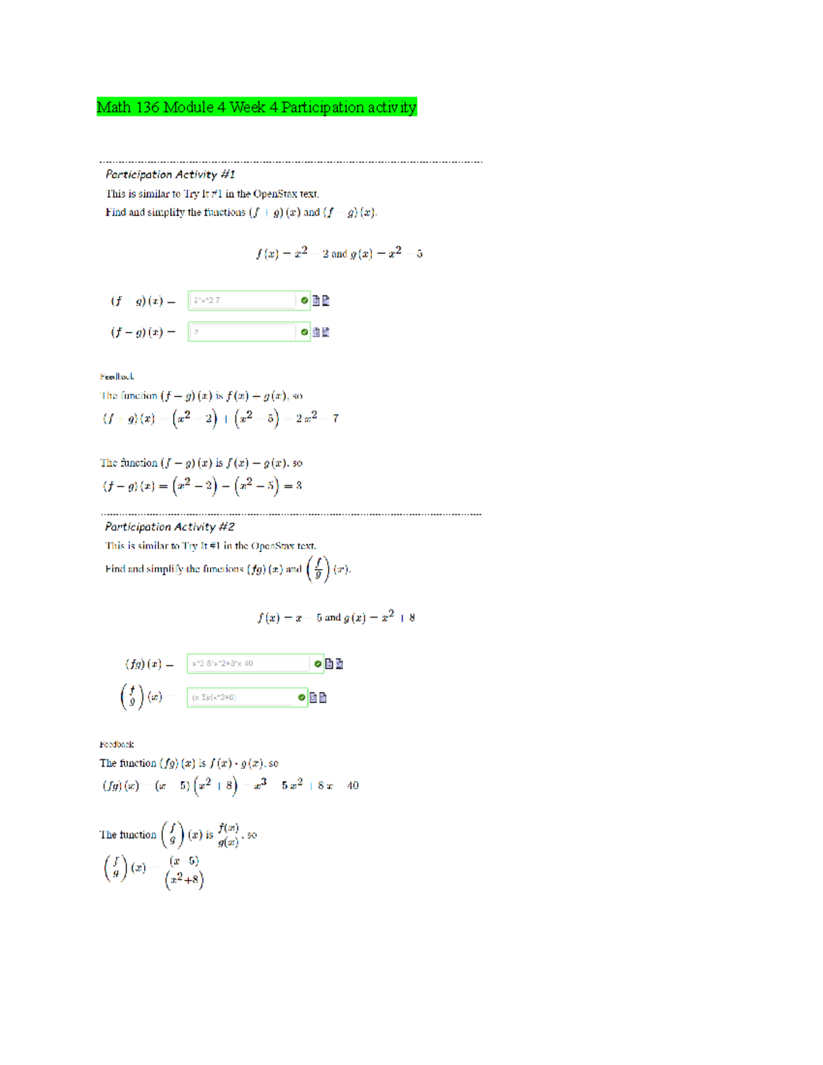 Mat 136 Module 4 Participation activity - MAT136 - Math 136 Module 4 ...