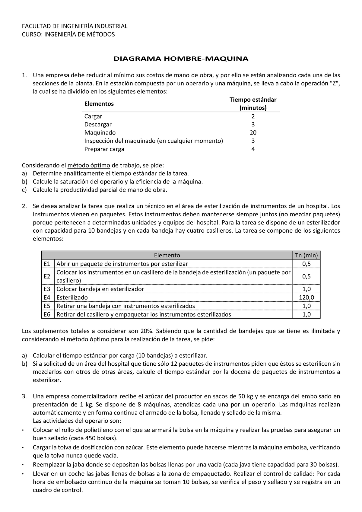 G8 Guia De Ejercicios - Diagrama Hombre-Maquina - FACULTAD DE ...