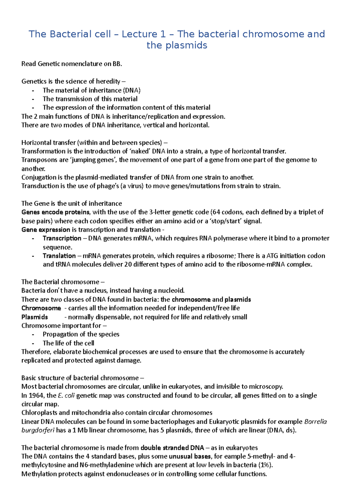 the-bacteria-cell-lecture-1-the-bacterial-cell-lecture-1-the