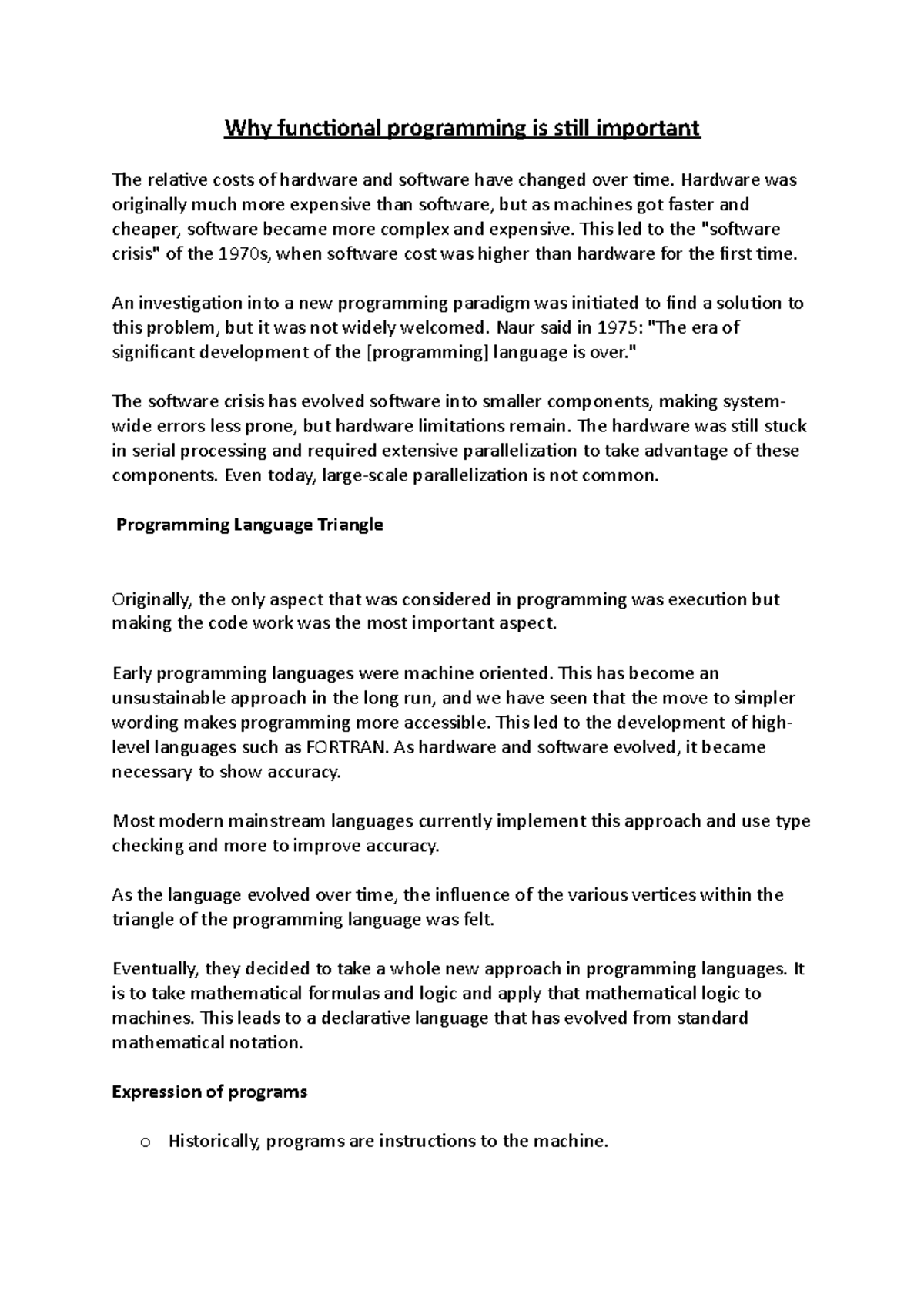 Why functional programming is still important - Hardware was originally ...