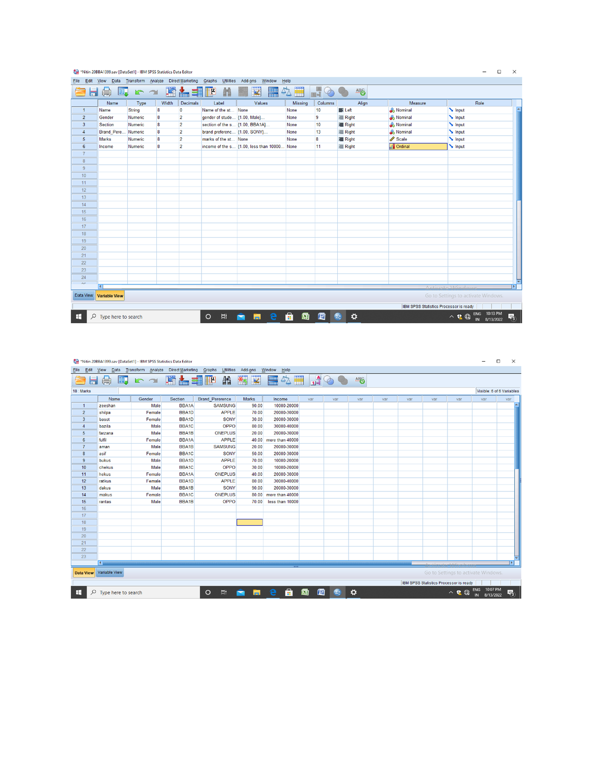 spss assignments