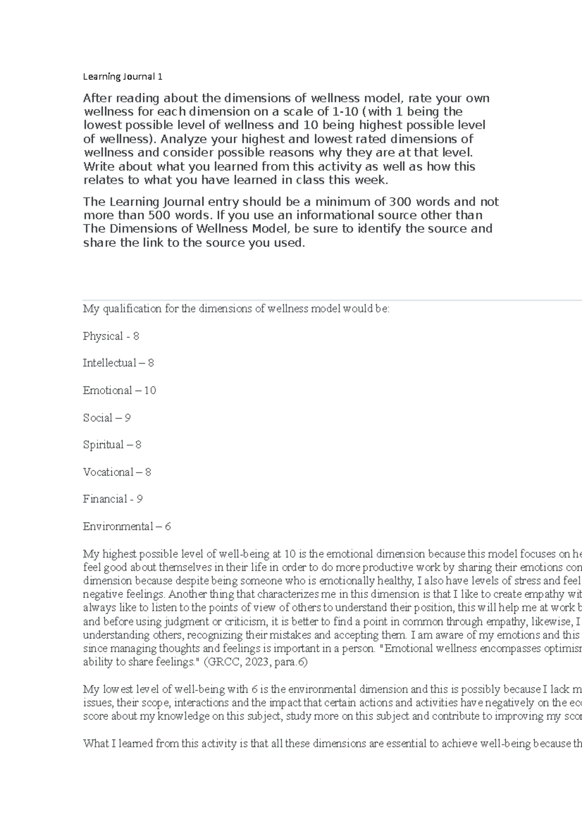 Learning Journal Unit 1 - Learning Journal 1 After reading about the ...